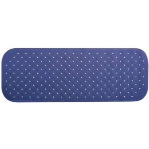 MSV Douche|bad anti-slip mat badkamer - rubber - blauw - 36 x 97 cm