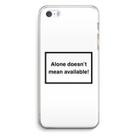Alone: iPhone 5 / 5S / SE Transparant Hoesje