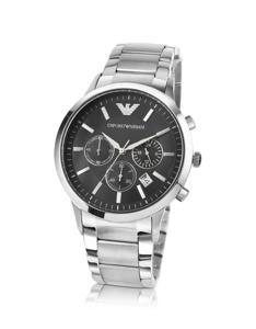 Emporio Armani Heren Classic chronograaf roestvrij staal zwarte wijzerplaat horloge AR2434
