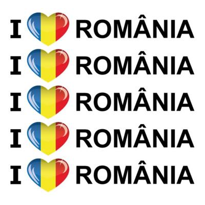 Sticker - 10x - I love Romania - 19 x 4 cm - Romenie - landenthema