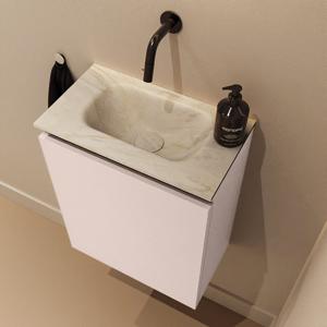 Toiletmeubel Mondiaz Ture Dlux | 40 cm | Meubelkleur Rosee | Eden wastafel Ostra Midden | Zonder kraangat