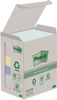 Post-it recycled notes Nature, 100 vel, ft 38 x 51 mm, pak van 6 blokken, geassorteerde kleuren - thumbnail