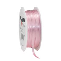 1x Luxe roze satijnen lint rollen 0,3 cm x 50 meter cadeaulint verpakkingsmateriaal   -