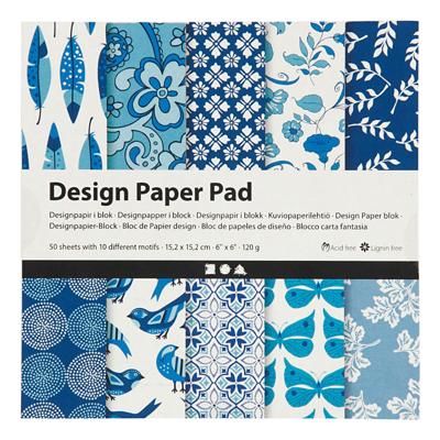 Creativ Company Design papierblok blauw, 50 vellen