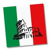 Servetten Italie - 20x st - 33 x 33 cm - landen vlag thema - Italiaanse feestservetten