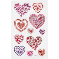Creativ Company Diamond stickers, harten, vel 10x16 cm, 1 vel