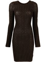 Isa Boulder Cactus ladder-knit minidress - Marron