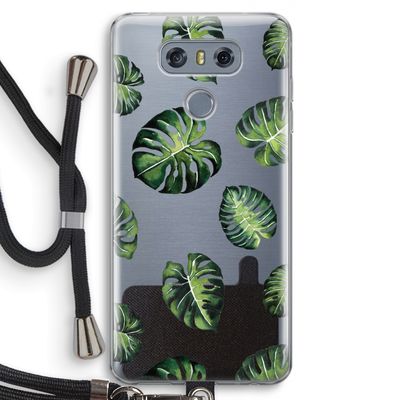 Tropische bladeren: LG G6 Transparant Hoesje met koord