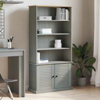 Boekenkast VIGO 85x35x170 cm massief grenenhout grijs