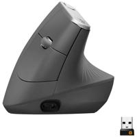 Logitech MX Vertical Ergonomische muis Bluetooth, Radiografisch Optisch Zwart, Zilver 4 Toetsen 4000 dpi Ergonomisch