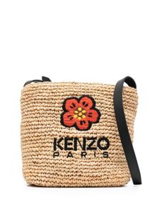 Kenzo sac cabas en raphia à logo imprimé - Tons neutres