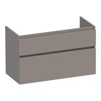Brauer Delight - Onderkast - 100 cm - met 2 Softclose Lades Greeploos en 1 Sifon Uitsparing - Mat Taupe