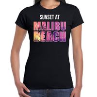 Sunset at Malibu Beach t-shirt / shirt zwart voor dames