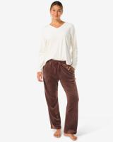 HEMA Damesbroek velours donkerbruin (donkerbruin)