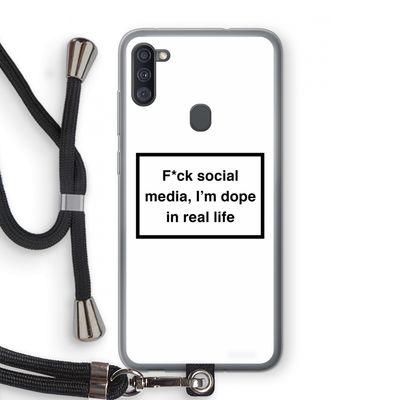 I'm dope: Samsung Galaxy A11 Transparant Hoesje met koord