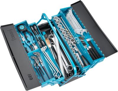 HAZET Metalen gereedschapskast - met assortiment 190/80 - 80-delig - 0,4 x 2,5 - 1,2 x 8 - 3 - 41 - PH1 - PH3 - PZ1 - PZ2