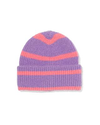 051 Kinder Beanie Strepen Lila (lila)