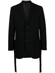 Yohji Yamamoto blazer Army Gabardine à plis - Noir