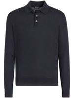 Zegna polo en cachemire - Bleu - thumbnail