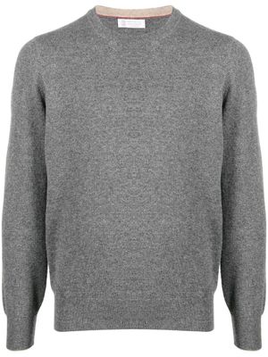 Brunello Cucinelli pull en cachemire à col ras du cou - Gris