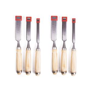 6x benson houtbeitel set - 3-delig - stevige houten greep