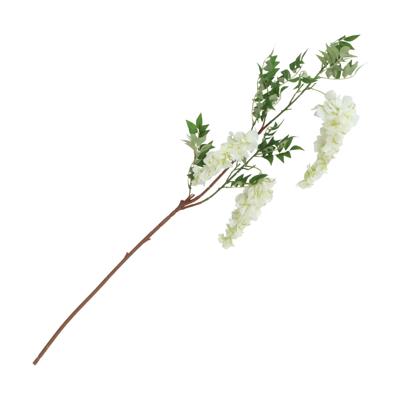 Chaks Blauweregen/wisteria - kunstbloemen - wit - 110 cm - kunstplanten/kunsttakken