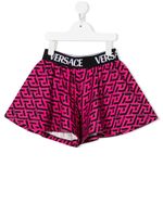 Versace Kids short à taille à logo - Rose