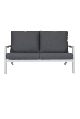 Qopps Ascon loungebank 2-zits frame mat Wit teak arm