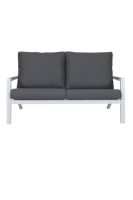 Qopps Ascon loungebank 2-zits frame mat Wit teak arm