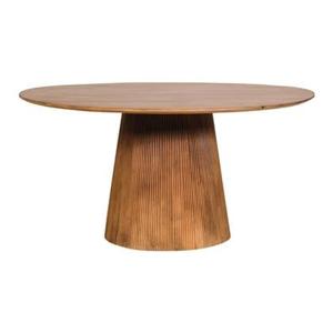 by fonQ Grand Eettafel Lichtbruin Mangohout - Ø 150 cm