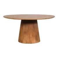 by fonQ Grand Eettafel Lichtbruin Mangohout - Ø 150 cm