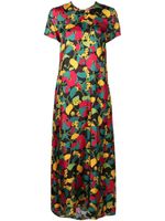 La DoubleJ Swing floral-print silk midi dress - Vert