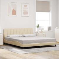 Bedframe zonder matras "Hanko" stof crèmekleurig 180x200 cm