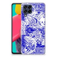 Silicone Back Case Samsung Galaxy M53 Angel Skull Blauw Silicone Back Case Samsung Galaxy M53 Angel Skull Blauw
