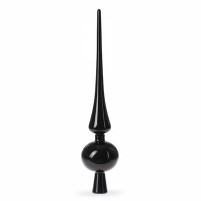 Christmas Decoration Kerstboom piek - zwart - 27 cm - kunststof - glans - Kerstversiering