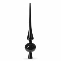 Christmas Decoration Kerstboom piek - zwart - 27 cm - kunststof - glans - Kerstversiering