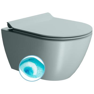 Wand Toilet Swirlflush Sapho Pura 36x50 cm Mat Blauw