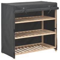 VidaXL Schoenenkast met hoes 79x40x80 cm stof grijs