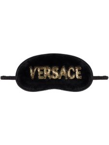 Versace masque de nuit à logo brodé - Noir