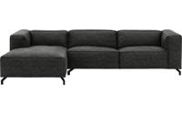 Goossens Bank Calvin grijs, micro leer, 3,5-zits, modern design