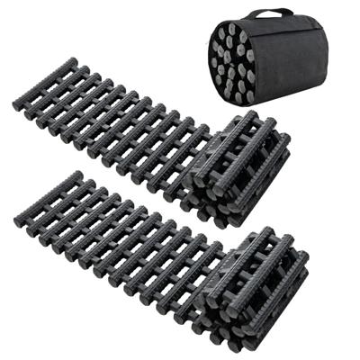 Set van 2 Bandentractiematten Draagbare TPR Herstelplaten Noodtractiehulp voor Sneeuwijs Oprolbaar Tractiebord met Autotas 80 cm M