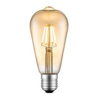 Edison Vintage LED filament lichtbron Drop - Amber - ST64 Deco - Retro LED lamp - 6.4/6.4/14cm - geschikt voor E27 fitting - Dimbaar - 4W 330lm 2700K - warm wit licht