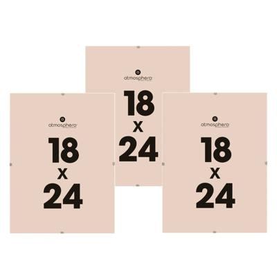 Atmosphera Fotolijstje zonder rand - 3x - voor 18 x 24 cm foto - mdf/glas - Het basic fotolijstje