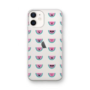 Smiley watermeloenprint: iPhone 12 mini Transparant Hoesje