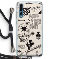 Good vibes: Huawei P20 Pro Transparant Hoesje met koord