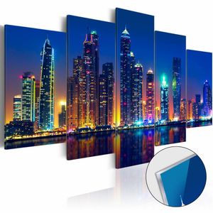 Afbeelding op acrylglas - Nights in Dubai, Multi-gekleurd,  5luik