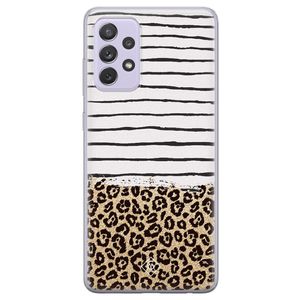 Samsung Galaxy A72 siliconen telefoonhoesje - Leopard lines