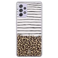 Samsung Galaxy A72 siliconen telefoonhoesje - Leopard lines