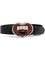 DSQUARED2 ceinture en cuir à plaque logo - Noir