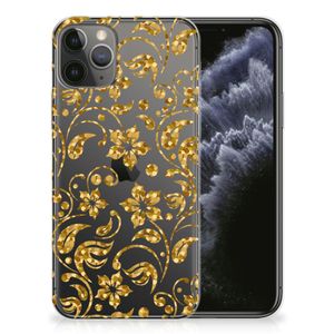 Apple iPhone 11 Pro TPU Case Gouden Bloemen